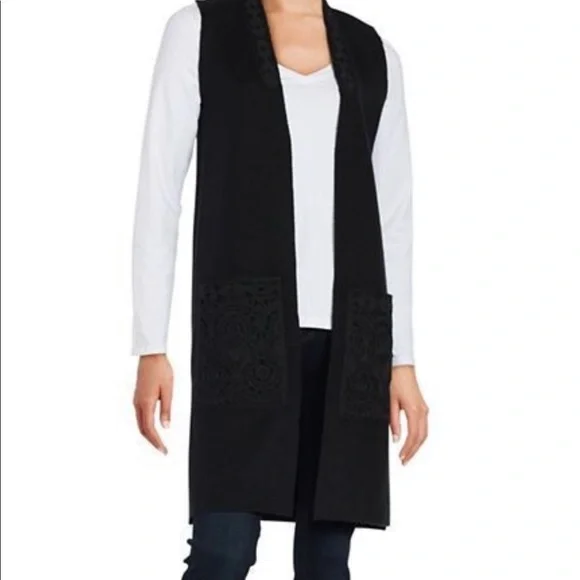 KOBI HALPERIN LONG VEST CARDIGAN SWEATER PRETTY​​​​​​ - Picture 4 of 8